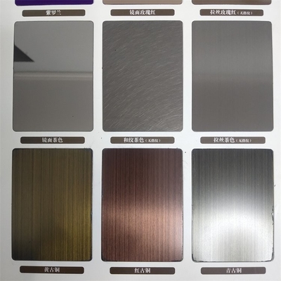 201 Mirror Colored Stainless Steel Sheets SGS Mirror Finish SS Sheet